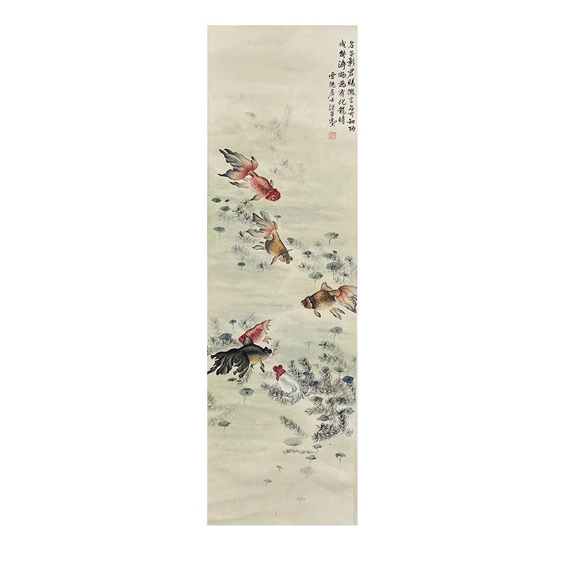 D-2451汪亚尘 金鱼轴 30*100cm