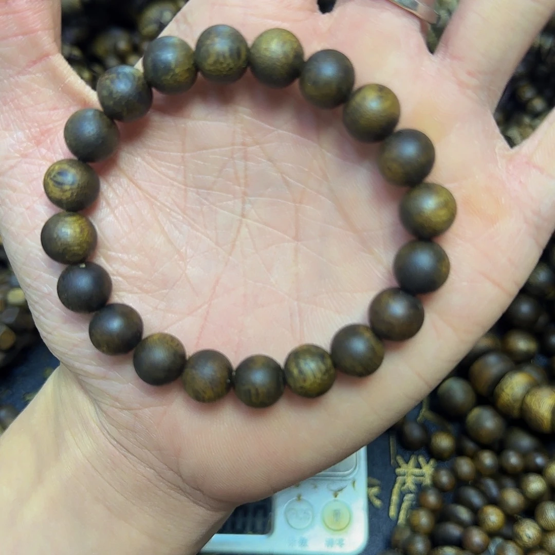 沉香手串阿*99沉1.0圆珠9.2克