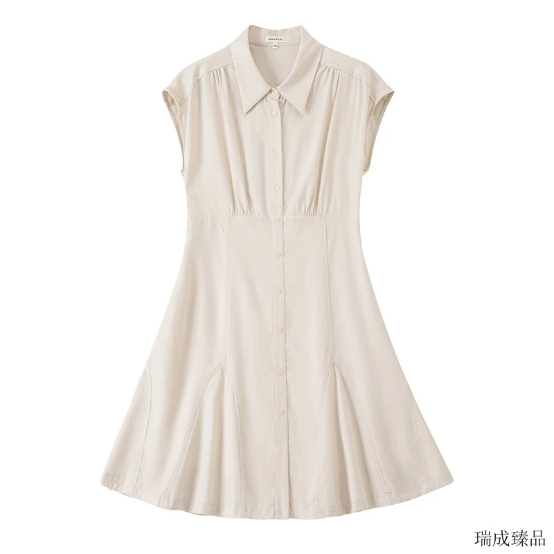 Z杏色御姐气质衬衫连衣裙女2024夏新款套装裙女2025新款爆款洋气