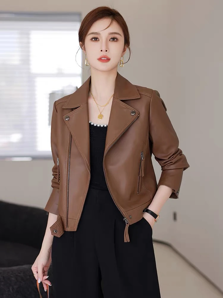 修身型短款常规韩版春秋短款皮衣上衣皮衣休闲韩版女士秋季