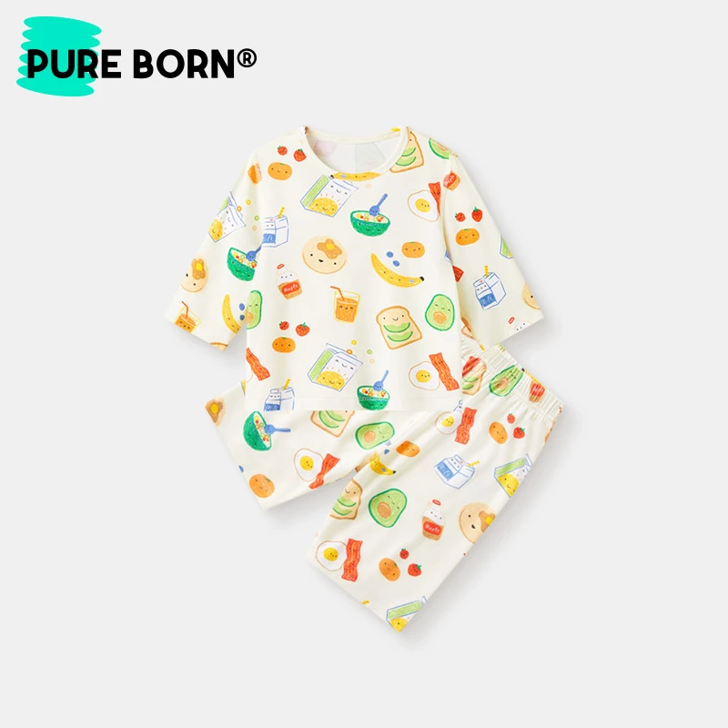 【竹纤维套装】博睿恩宝宝春季夏季居家套装新品透气舒适家居套装