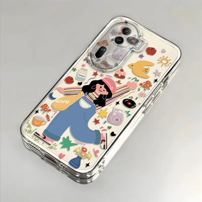 快乐女孩适用OPPOReno11手机壳OPPOReno11Pro防摔全包透明卡通