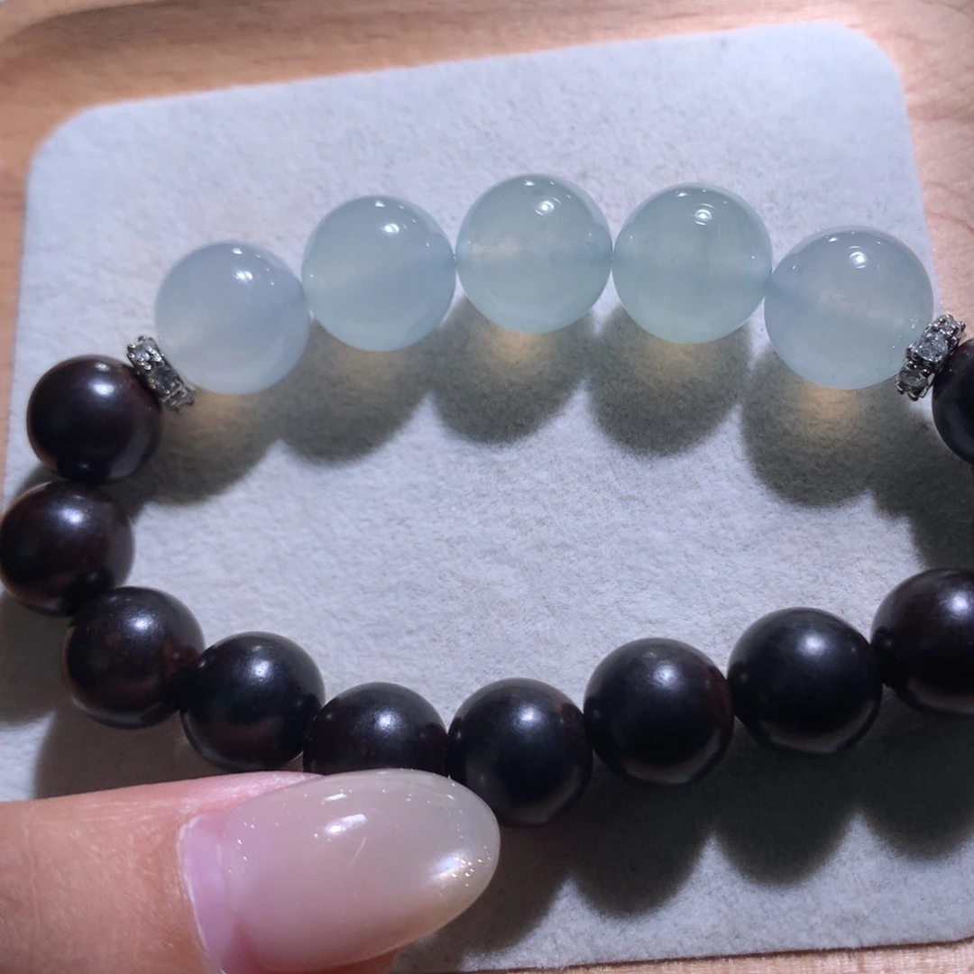 翡翠散珠特价天空蓝半串卡12