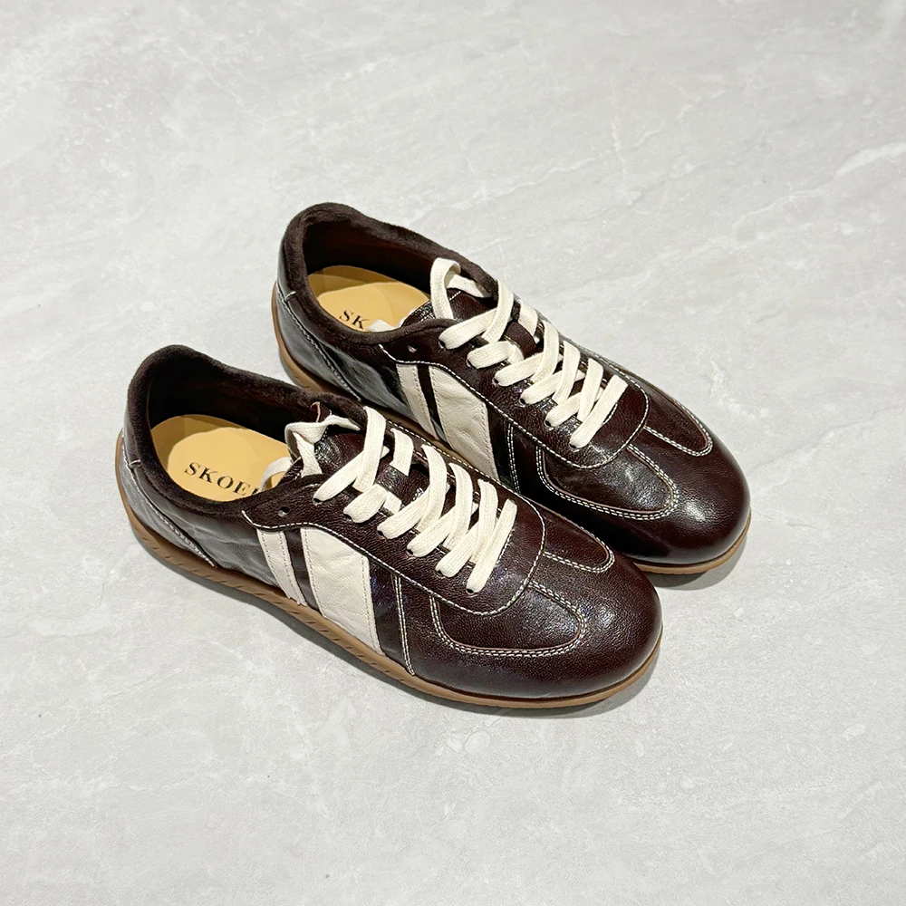 【余欢欢】秋季时尚复古百搭系带平底德训鞋-YHX50098