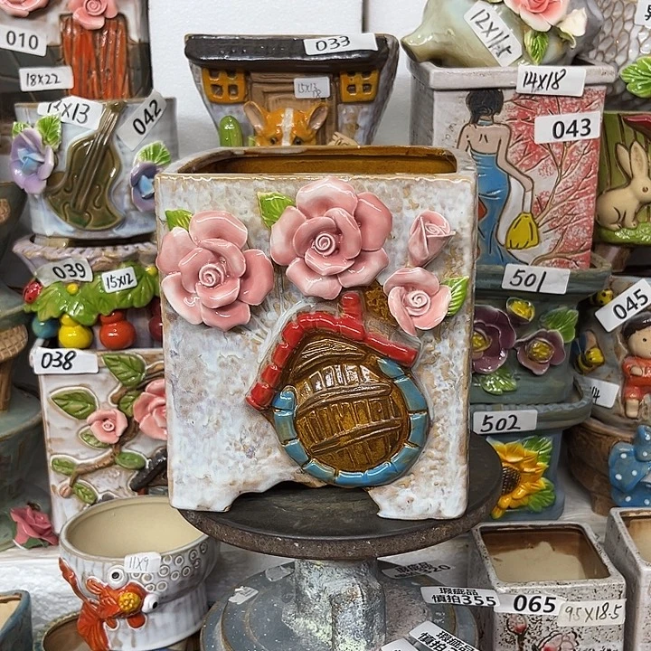 粗陶材质多肉花盆