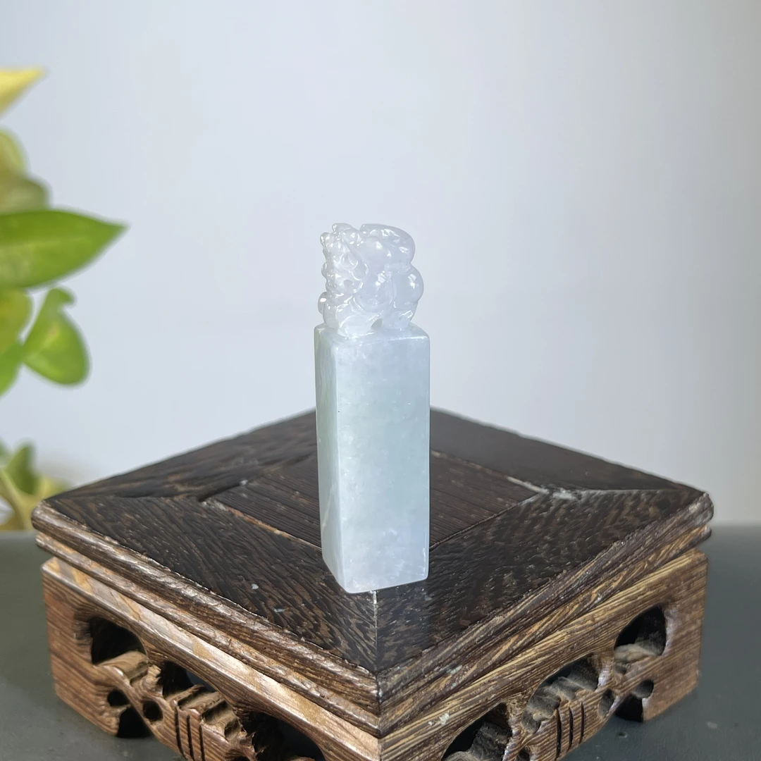 JCW10-23 天然缅甸A货翡翠  貔貅印章