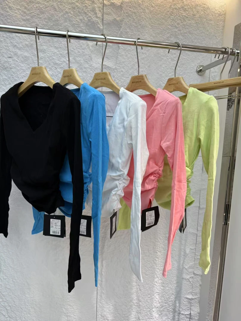 A2333#褶皱简约上衣