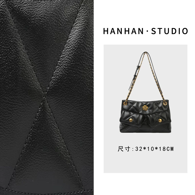 【韩韩甄选】BF-66696-黑色 轻奢时尚复古气质小众单肩腋下女包