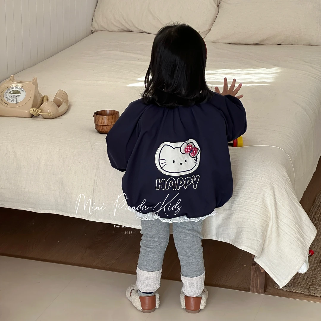 藏蓝大脸猫KT夹棉冲锋衣