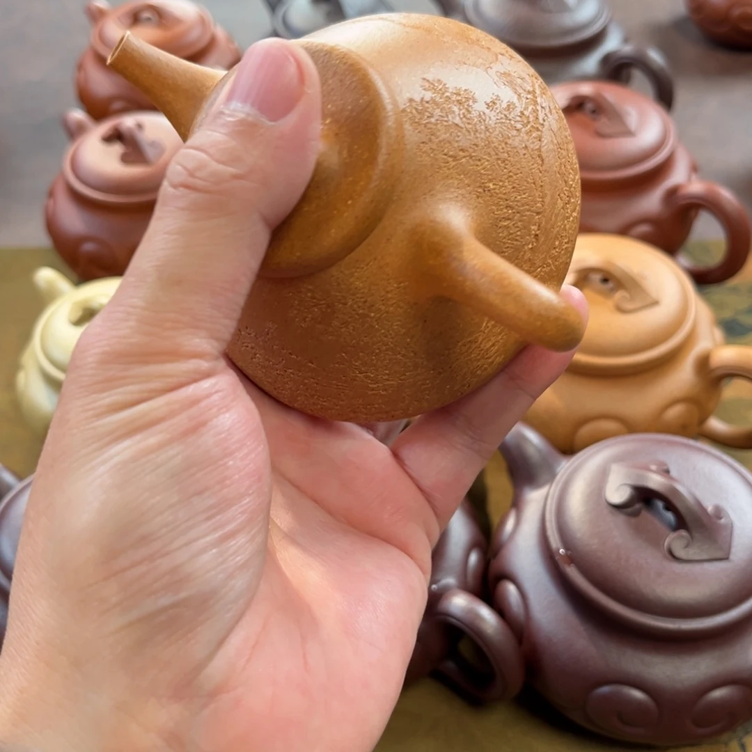 紫砂茶壶老宕口黄金段石瓢