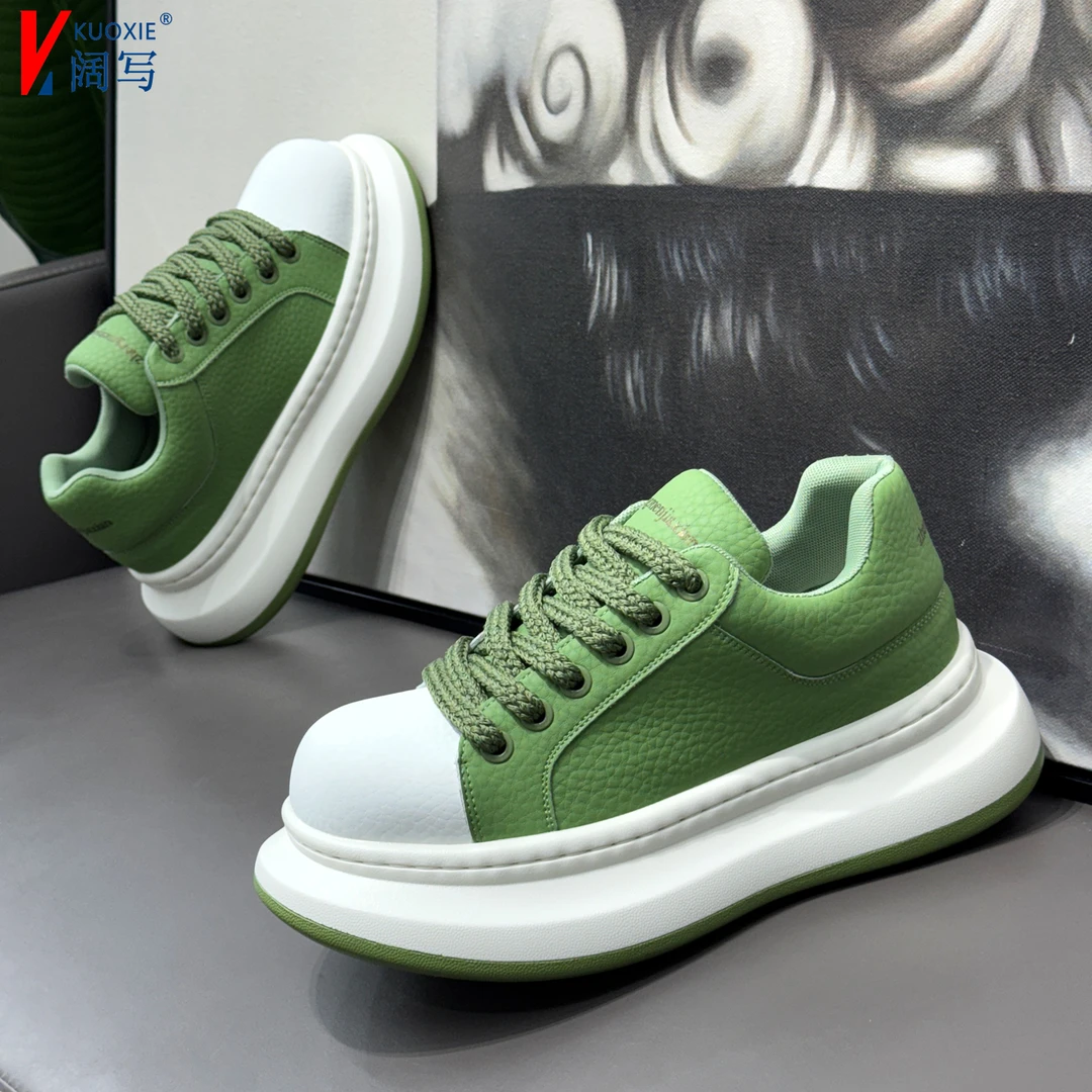 秋季新款厚底低帮时尚板鞋潮流百搭男士运动休闲鞋小白鞋子男潮鞋
