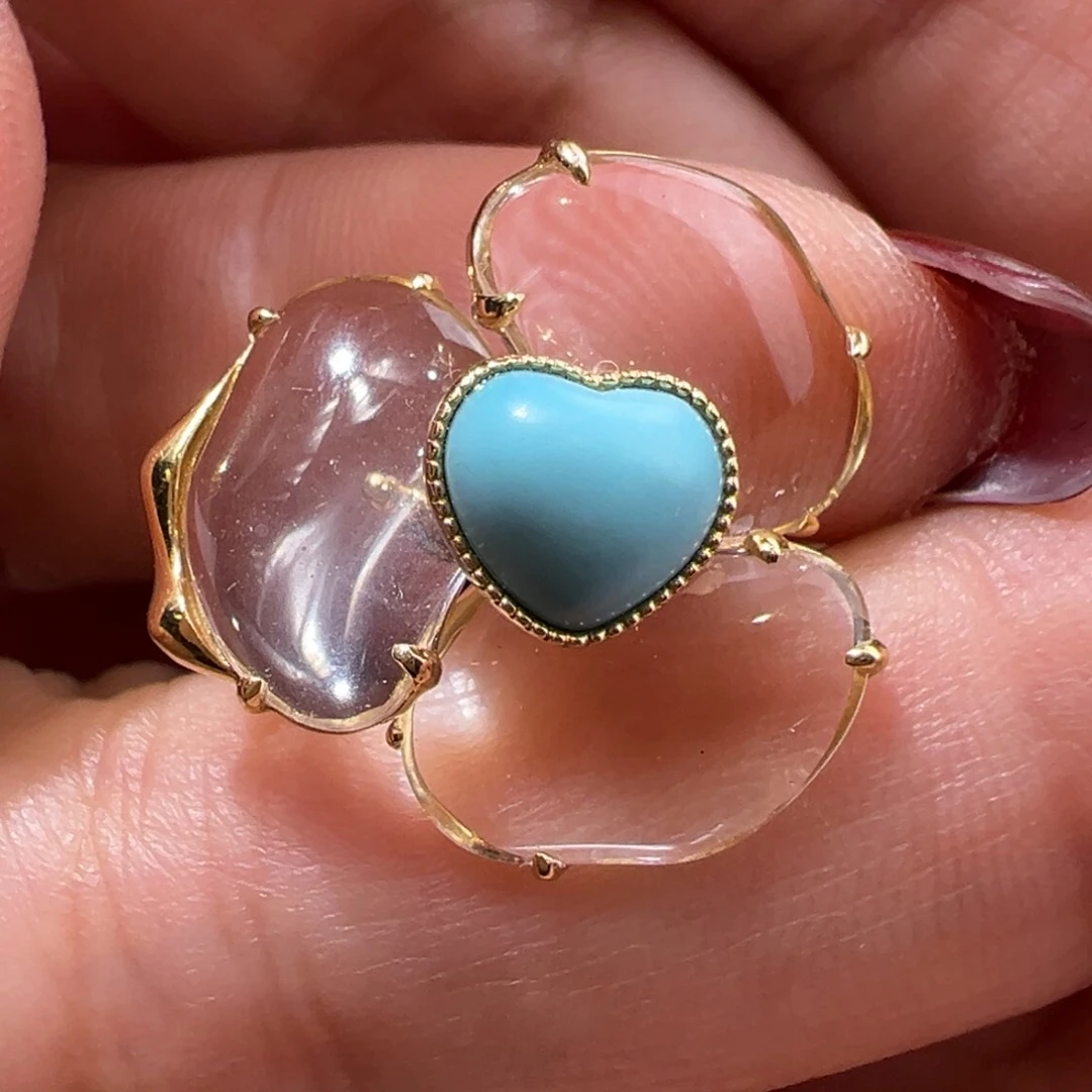 绿松石配件18K金镶嵌大*配件