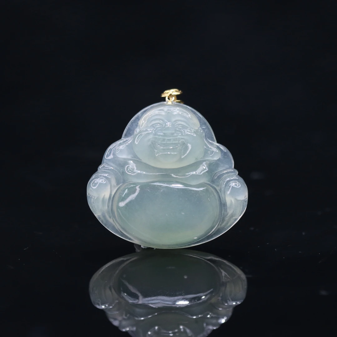 2天然缅甸翡翠A货18k冰佛公/200336/上海嘉禾拍卖