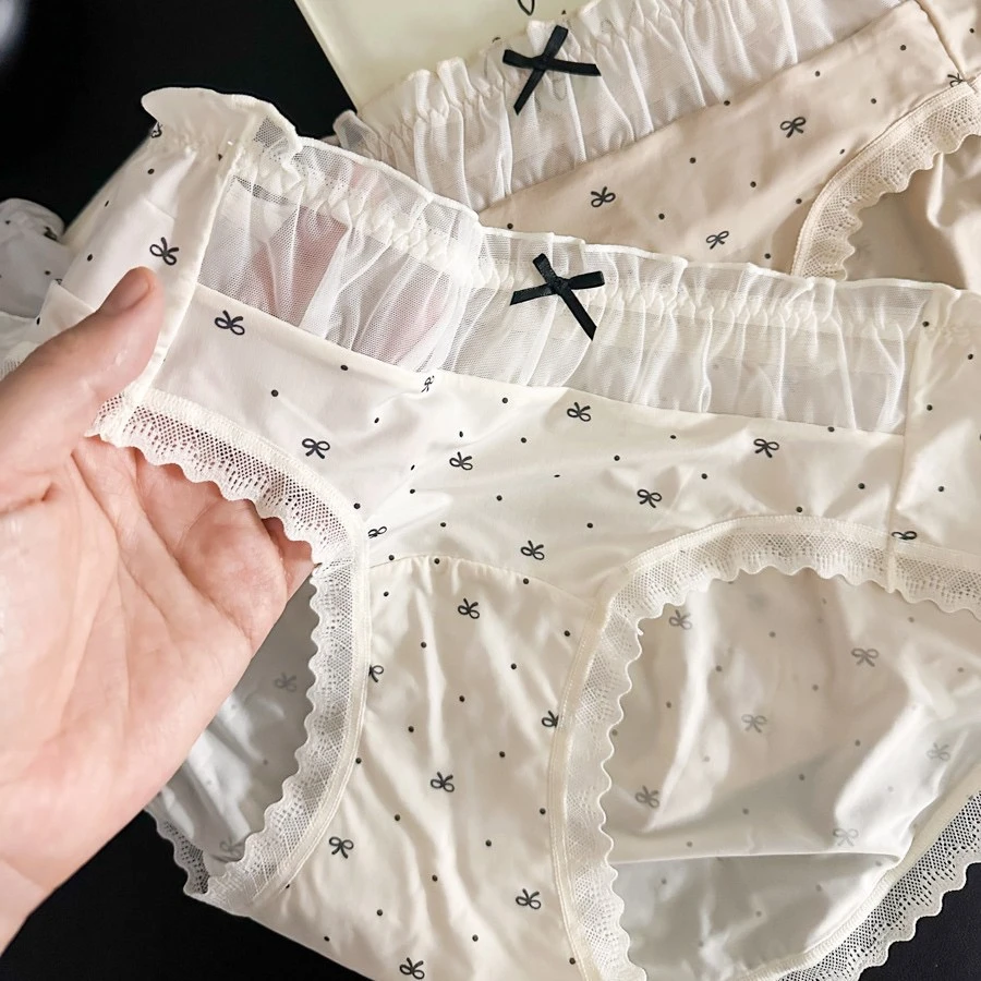 9336云朵面膜裤纯欲凉感女冰丝内裤透气速干加长裆10A抑菌少女