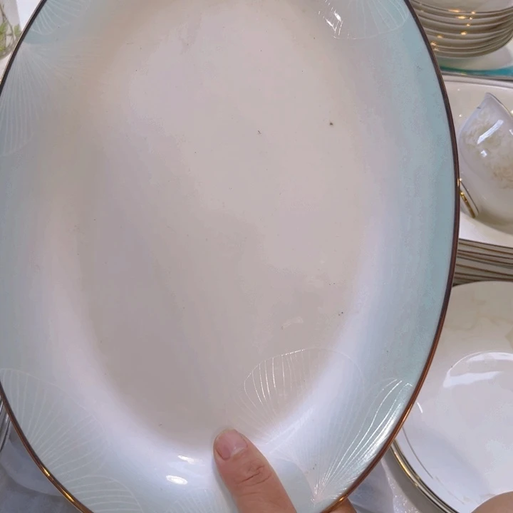 瓷片鱼盘两个微瑕