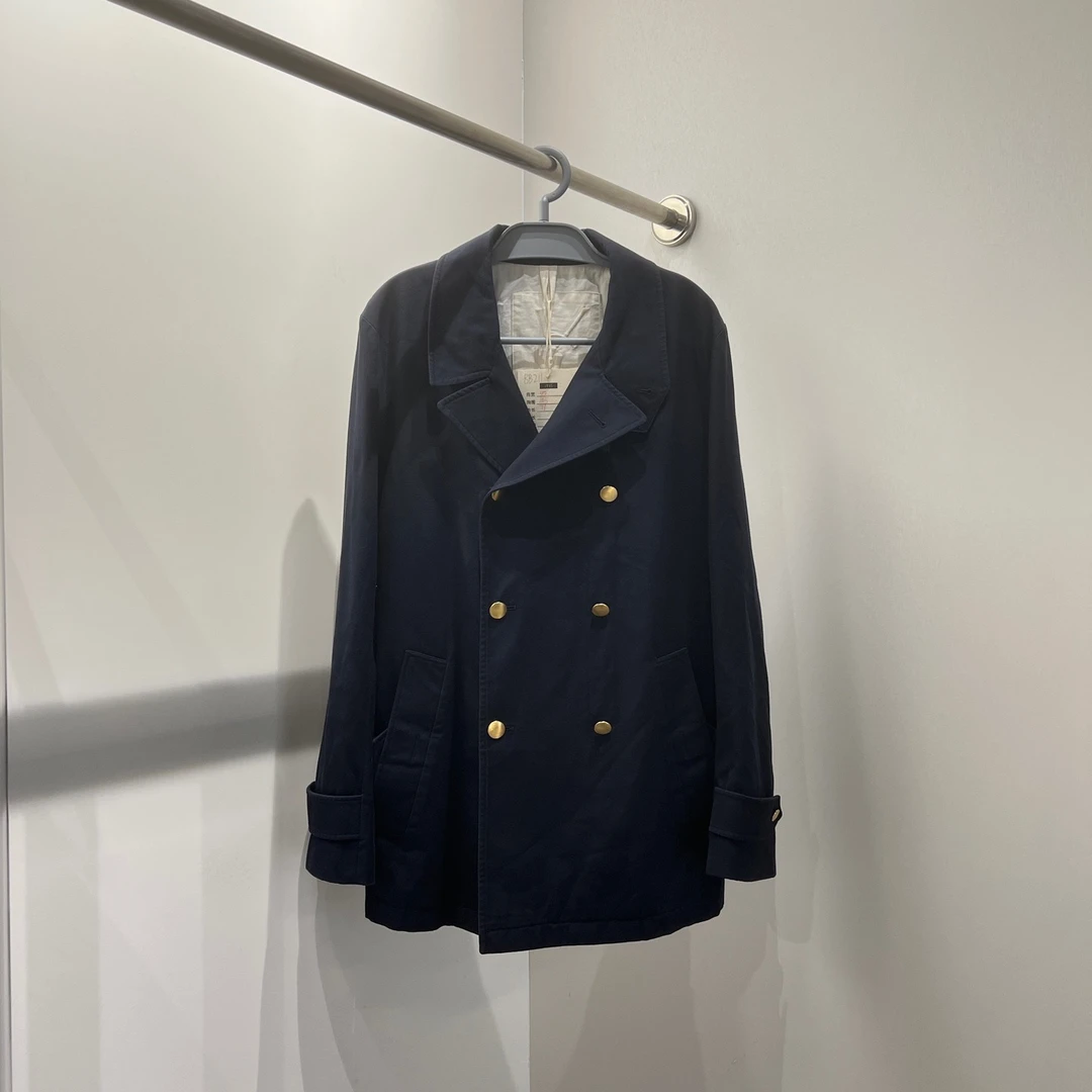 99新 YSL/圣罗兰 bb211 双排扣风衣外套 48码 棉