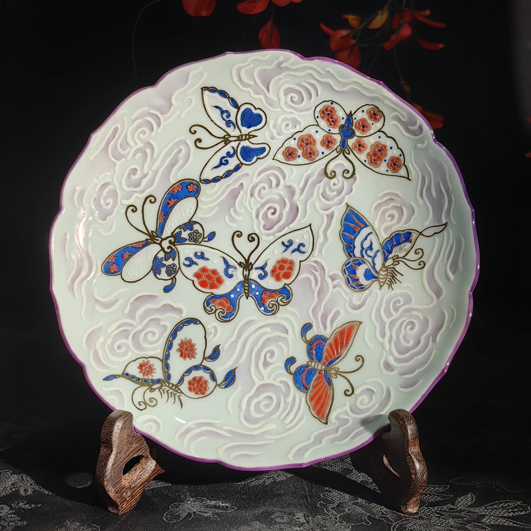 玲珑集 蝶戏祥云花边壶承 LL385