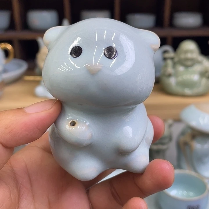 杯子汝窑茶宠猫咪