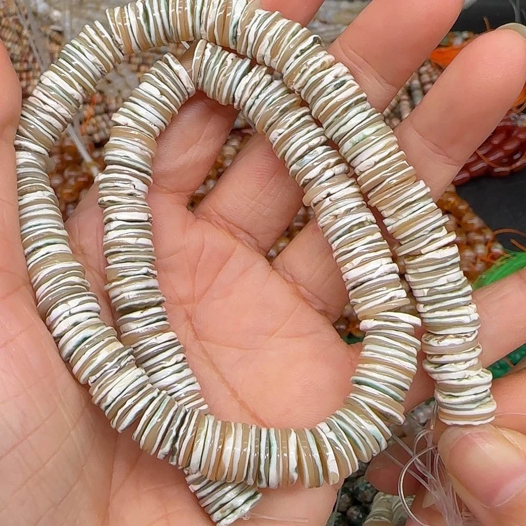 玛瑙/玉髓合金珠宝半成品夜光螺9mm隔片一条