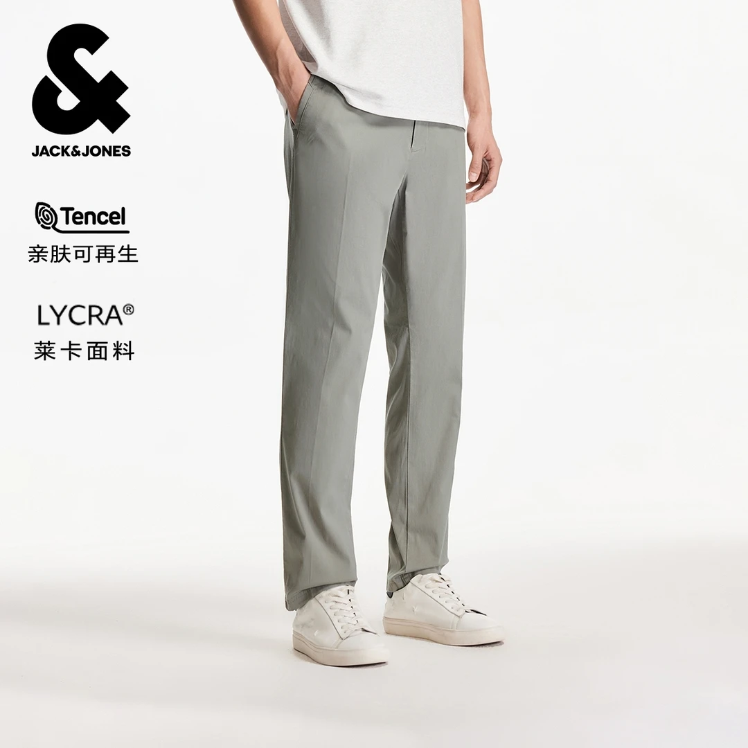 杰克琼斯男装秋季新款休闲裤百搭日常舒适百搭简约字母刺绣裤子