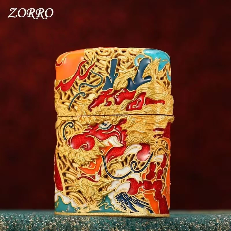 ZORRO佐罗打火机龙腾四海夜光重甲打火机男士高档防风煤油打火机