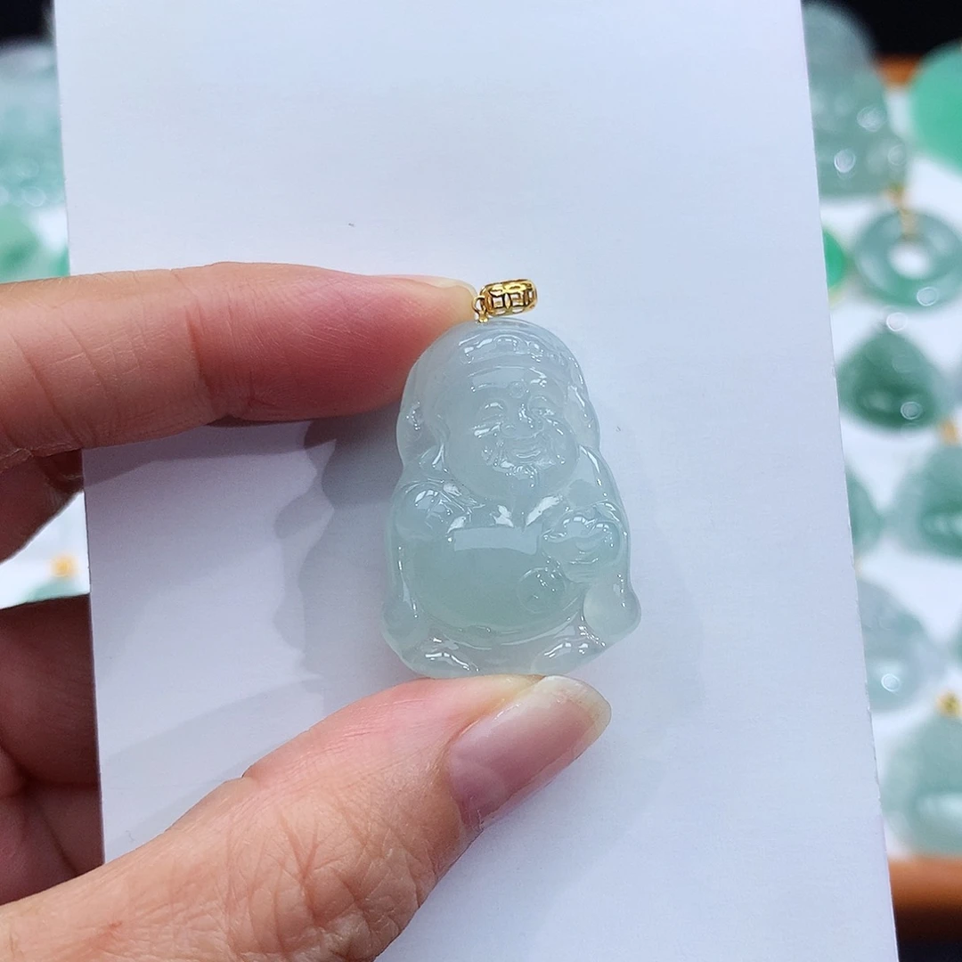颈饰18K金镶嵌翡翠翡翠吊坠
