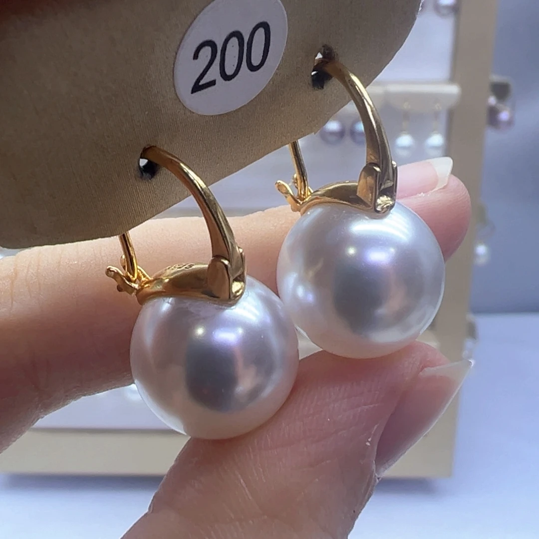 银S925镶嵌淡水珍珠耳饰