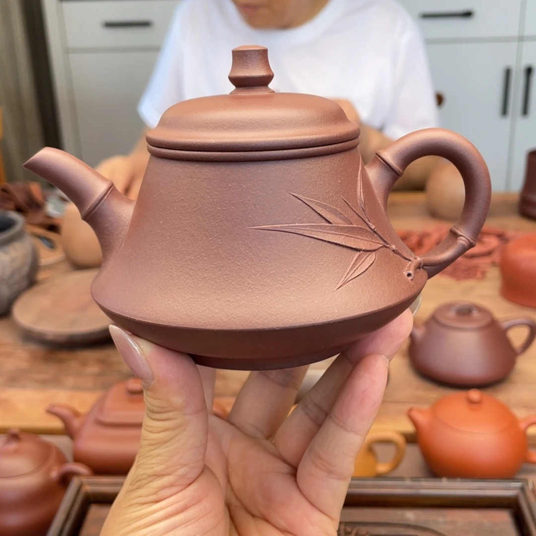 世***惯茶壶紫砂底槽清飘竹