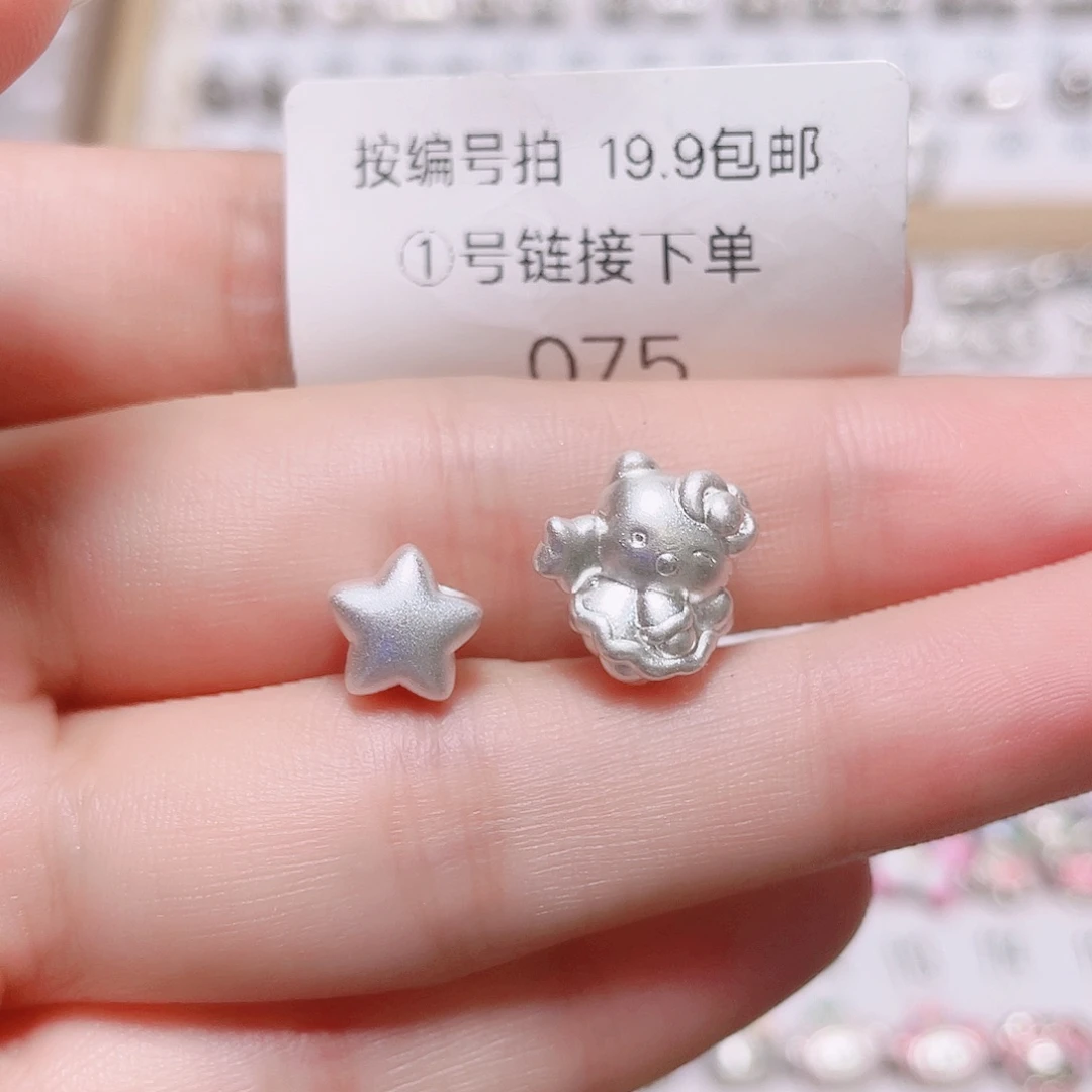 珐琅足银足银3D空心硬银饰品