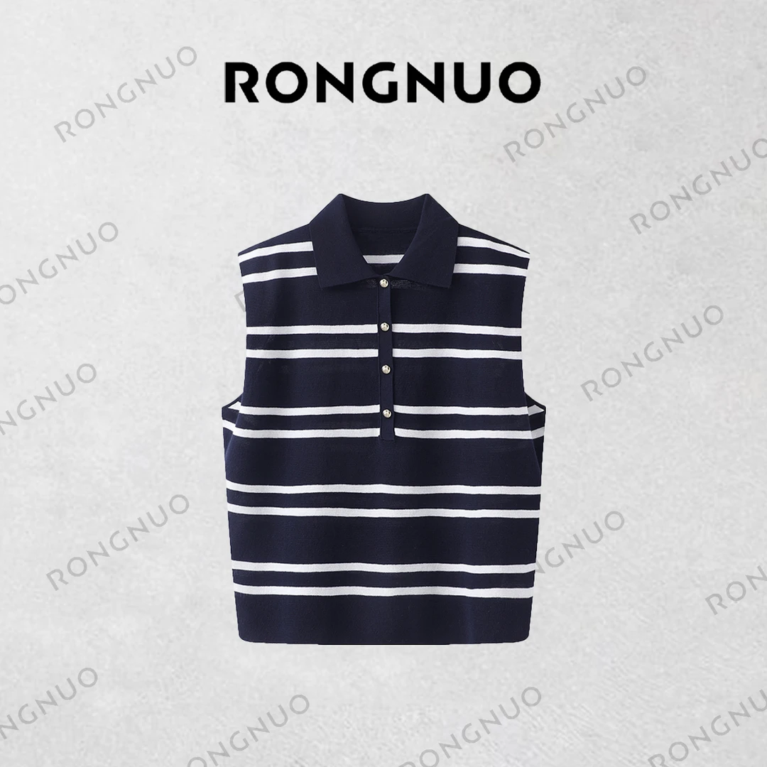 容诺【毛针织衫】新品醋酸棉纱宽肩立裁轻薄背心吊带针织衫K5949