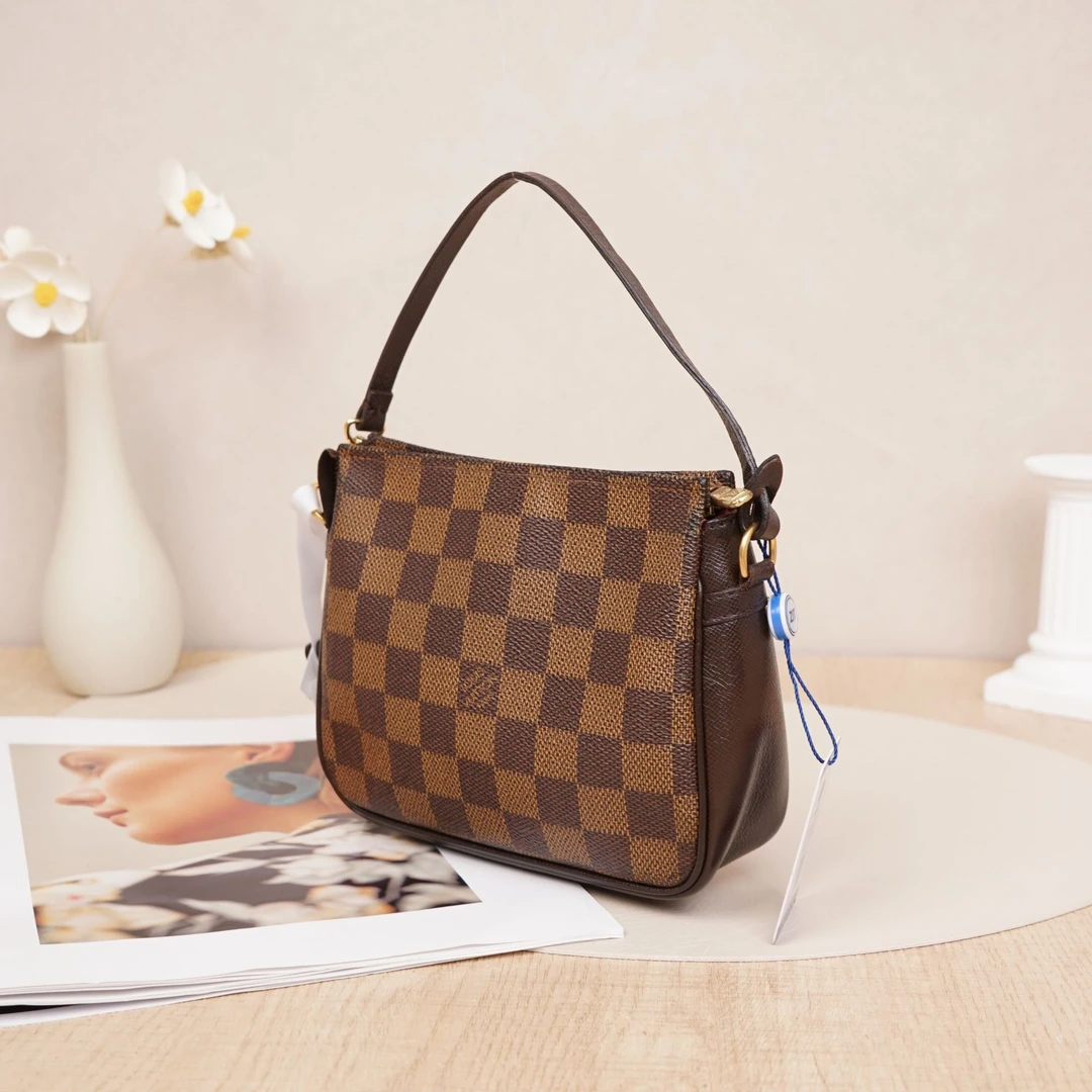95新 LouisVuitton/路易威登 麻将包棕棋盘格/肩带DS023319