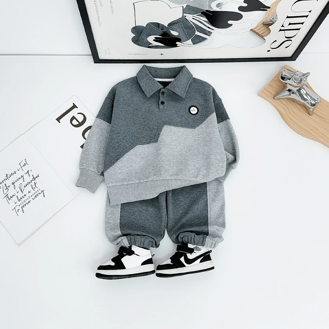 男童套装2025新款儿童秋冬季两件套时尚潮牌HZ25874