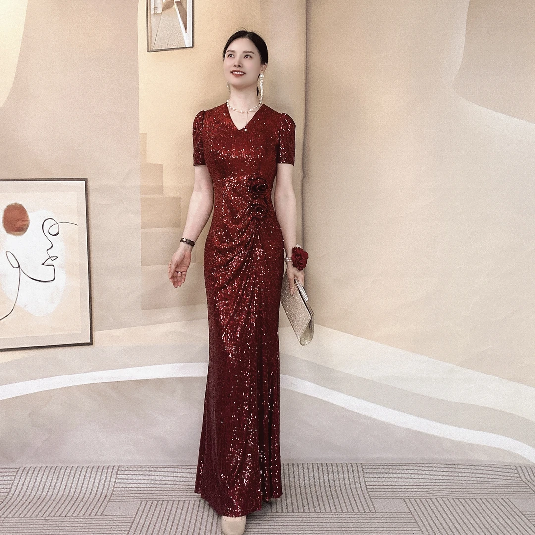 喜妃琳高端定制 0070 喜妈妈喜婆婆婚宴礼服 时尚高雅 轻奢晚礼服