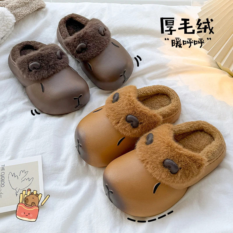 居家新款儿童棉拖鞋秋冬季男童EVA防水耐脏中大童加绒保暖拖鞋女