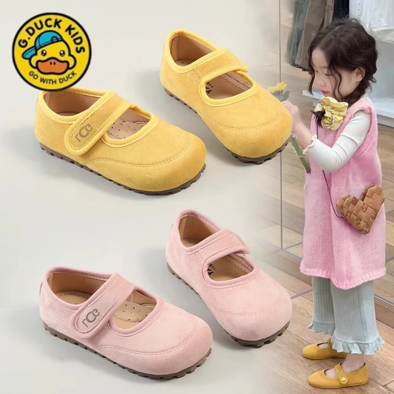 G.DUCKKIDS小黄鸭法式复古皮鞋2025秋女童玛丽珍圆头软底百搭单鞋
