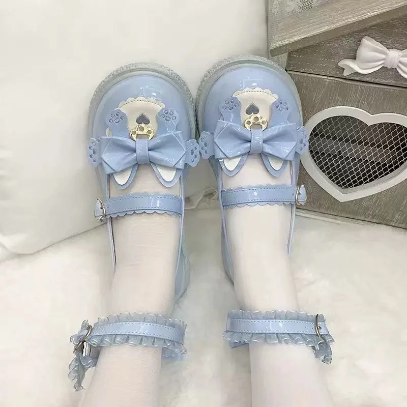 毛球日系大头可爱圆头厚底玛丽珍小皮鞋适合软妹鞋子女款lolita