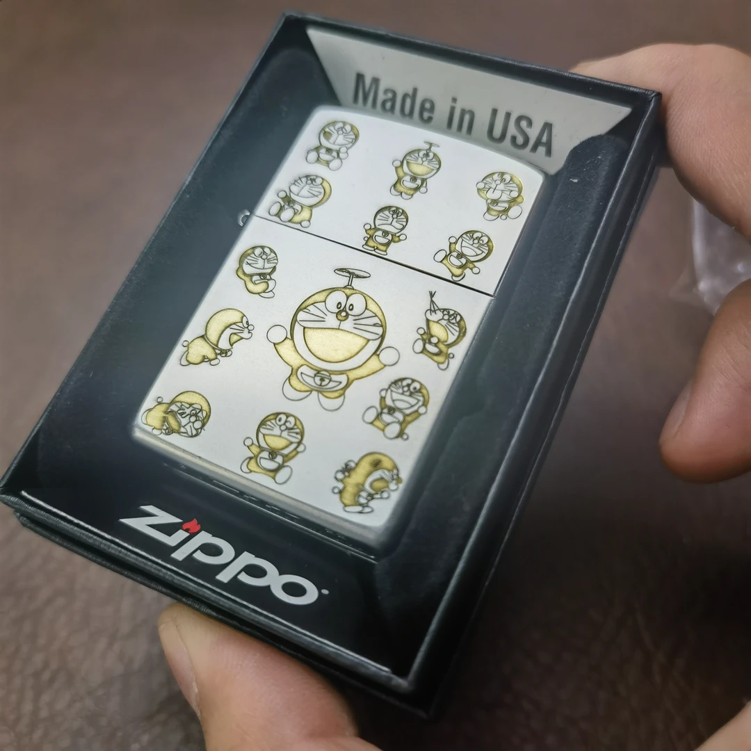 【CC】Zippo打火机镀铬精雕机器猫219