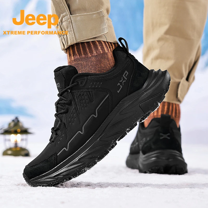 JEEP吉普男士运动跑步鞋耐磨轻弹减震防水户外徒步休闲运动鞋