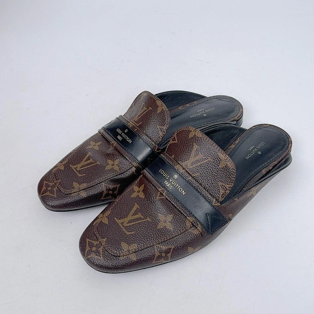 99新 LouisVuitton/路易威登 38码/老花半拖/jm07013