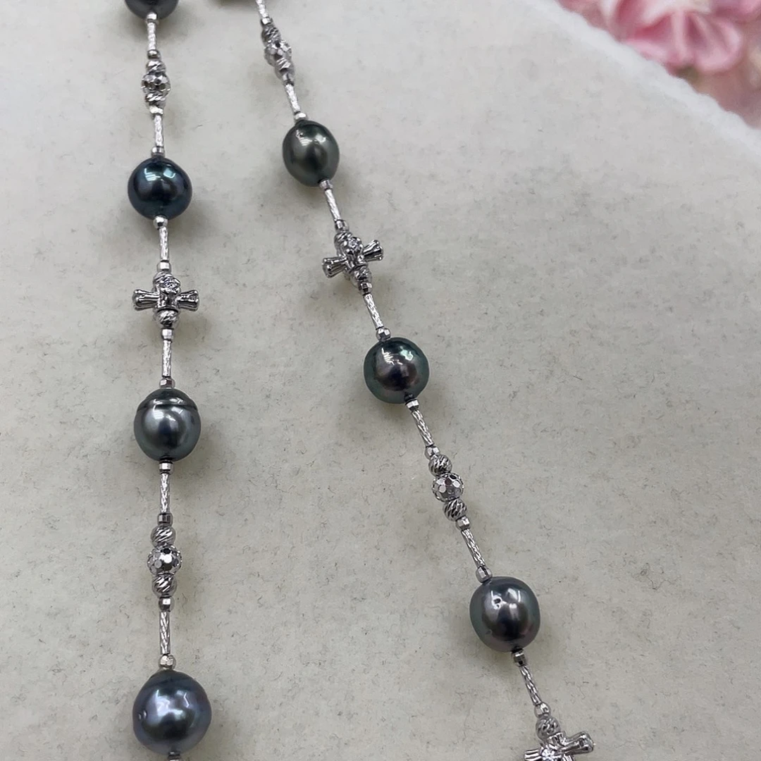 樱***仚颈饰海水珍珠银S925镶嵌