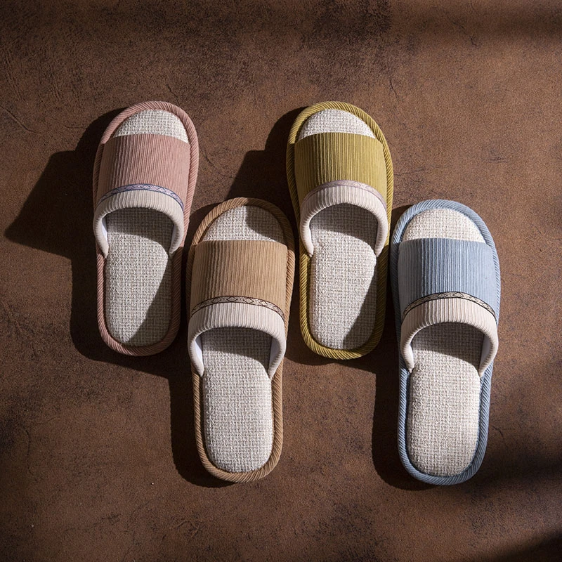 亚麻拖鞋男夏季外穿室内家居家用防滑软底居家四季棉麻布拖鞋男士