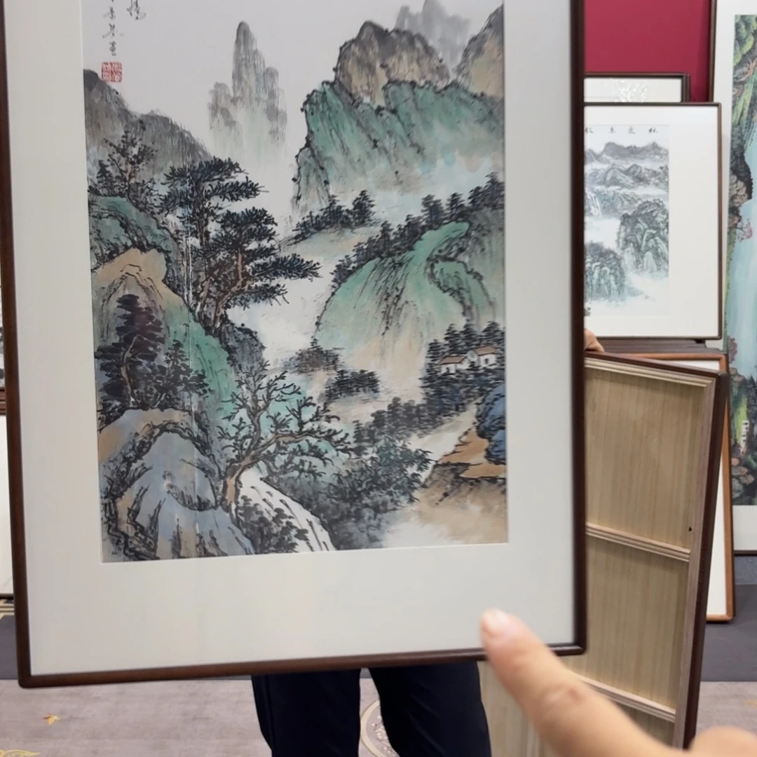 国画手绘作品带框60/90