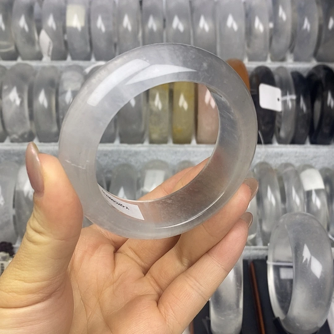 石英质玉未镶嵌手镯54.6灰冰雪花棉6710