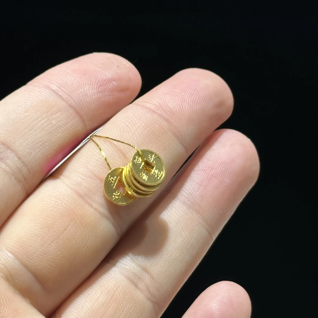 足金999 古法 卡8 五帝币通孔 3.243