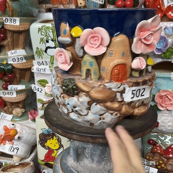 紫砂花盆粗陶材质多肉花盆