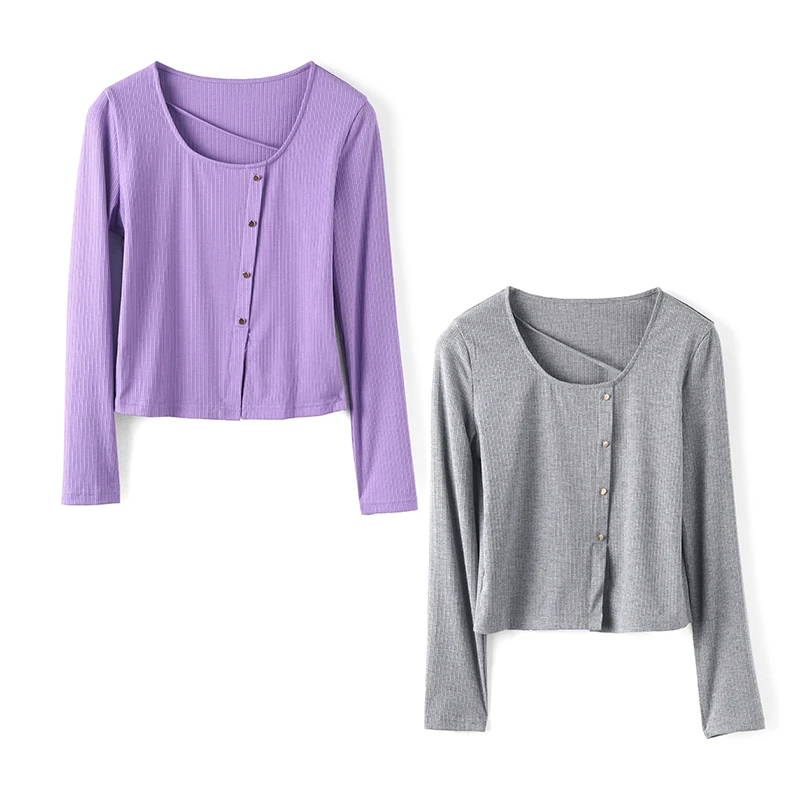 34239【XY系列】圆领性感斜扣舒适针织衫X31252