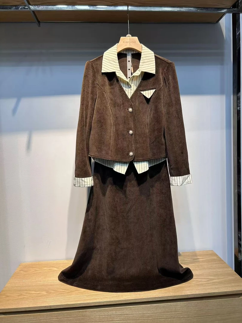 【T1459】高级感超好看漂亮套装裙新款显瘦气质半身裙职业两件套