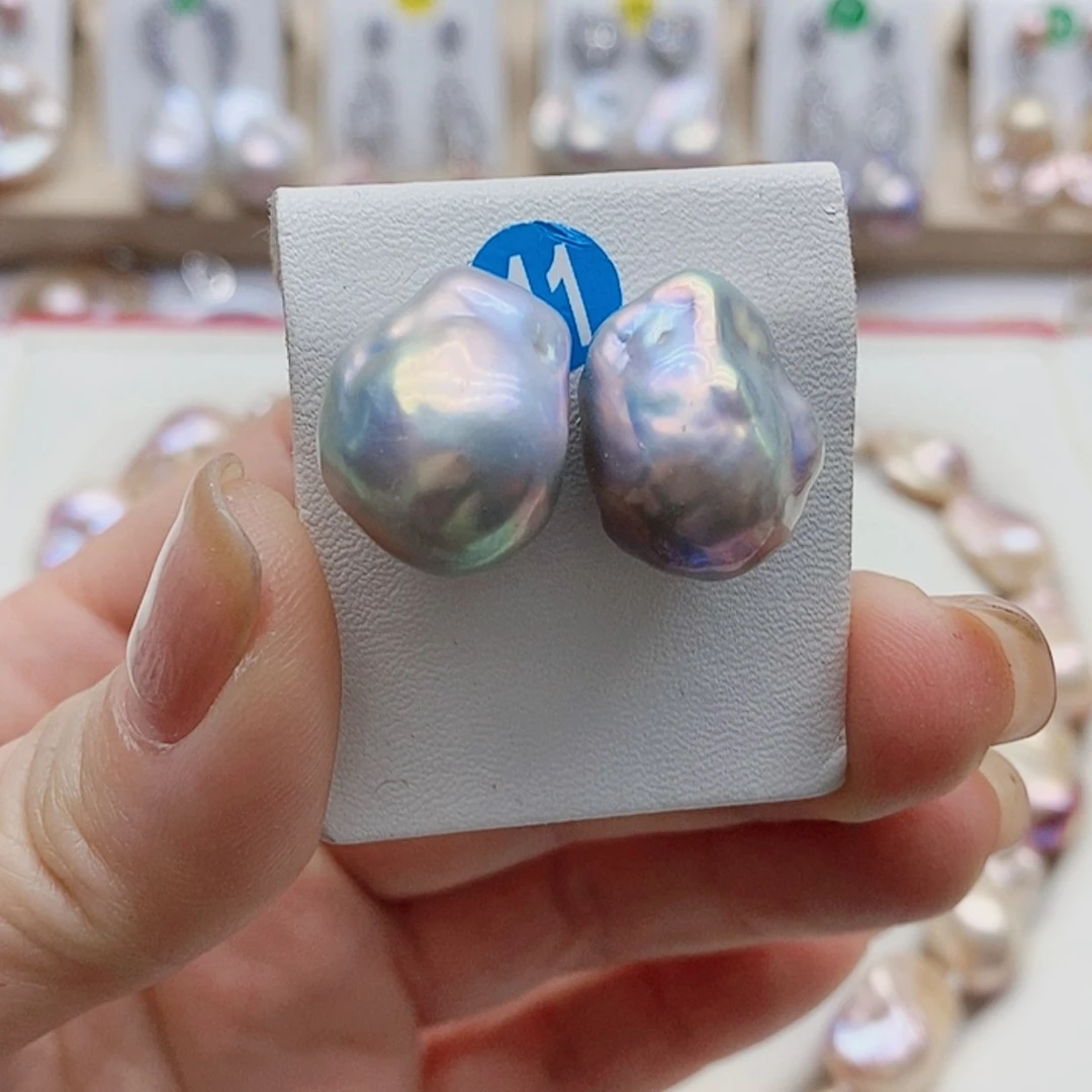 【闪购商品】淡水珍珠耳饰银S925镶嵌