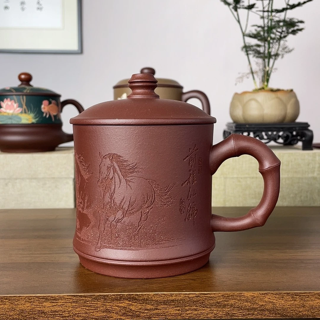 茶杯紫砂双马500cc