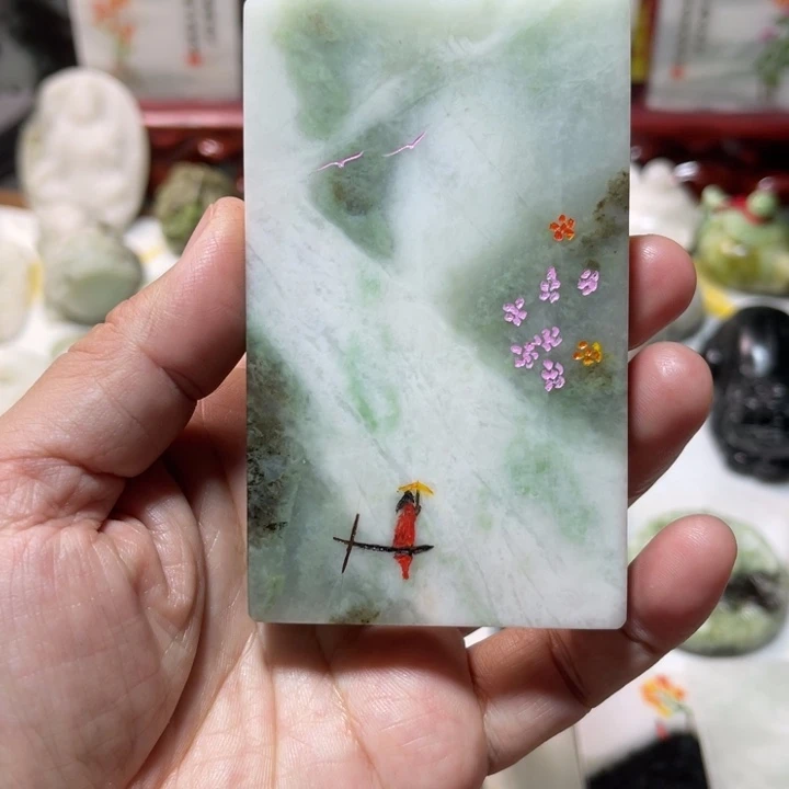 独山玉未镶嵌颈饰手把